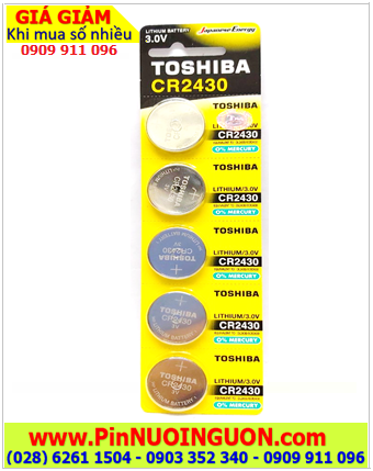 COMBO 1vỉ 5viên Pin Toshiba CR2430 đồng xu lithium 3v chính hãng _Giá chỉ 132.000đ/ Vỉ 5viên